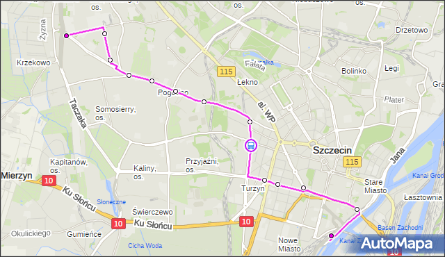 Rozkład jazdy autobusu 527 na przystanku Bohaterów Warszawy 31. ZDiTM Szczecin na mapie Targeo