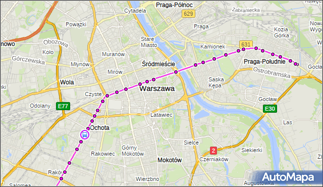 Rozkład jazdy tramwaju 9 na przystanku Hale Banacha 02. ZTM Warszawa na mapie Targeo