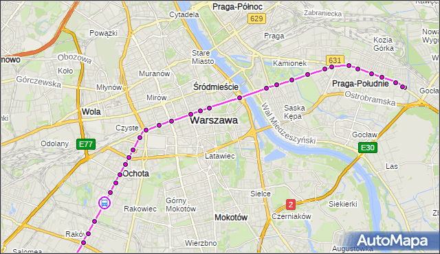 Rozkład jazdy tramwaju 9 na przystanku Korotyńskiego 04. ZTM Warszawa na mapie Targeo