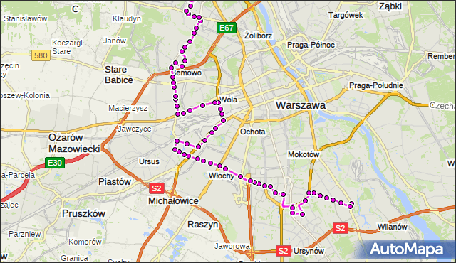 Rozkład jazdy autobusu N01 na przystanku Metro Młociny 03. ZTM Warszawa na mapie Targeo