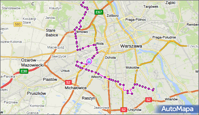 Rozkład jazdy autobusu N01 na przystanku PKP WKD Al.Jerozolimskie 01. ZTM Warszawa na mapie Targeo