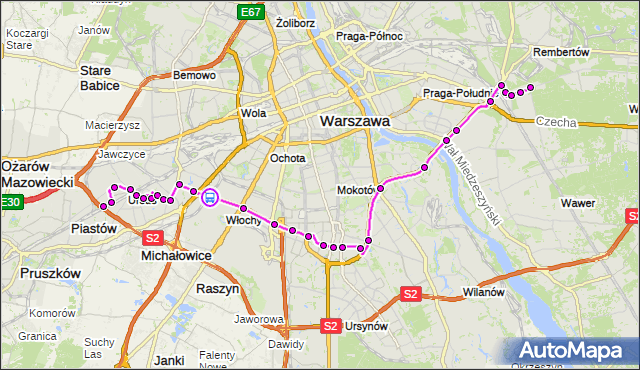 Rozkład jazdy autobusu 401 na przystanku WKD Raków 01. ZTM Warszawa na mapie Targeo