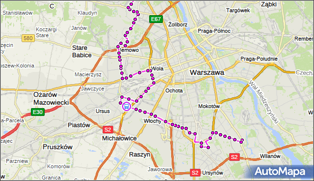 Rozkład jazdy autobusu N01 na przystanku Zajezdnia Kleszczowa 02. ZTM Warszawa na mapie Targeo