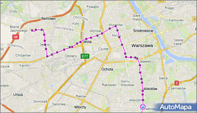 Rozkład jazdy tramwaju 10 na przystanku Bukowińska 04. ZTM Warszawa na mapie Targeo