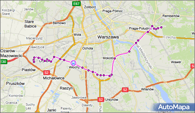 Rozkład jazdy autobusu 401 na przystanku Hynka 06. ZTM Warszawa na mapie Targeo