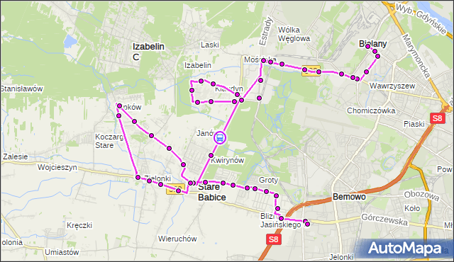 Rozkład jazdy autobusu 712 na przystanku Janów 02. ZTM Warszawa na mapie Targeo