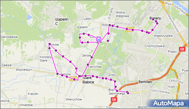 Rozkład jazdy autobusu 712 na przystanku Klaudyn 04. ZTM Warszawa na mapie Targeo