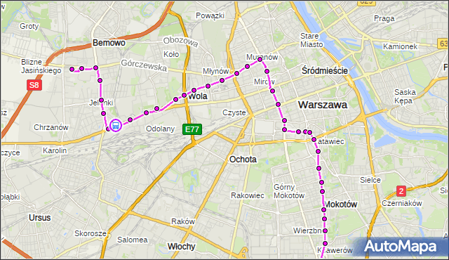 Rozkład jazdy tramwaju 10 na przystanku P+R Połczyńska 03. ZTM Warszawa na mapie Targeo