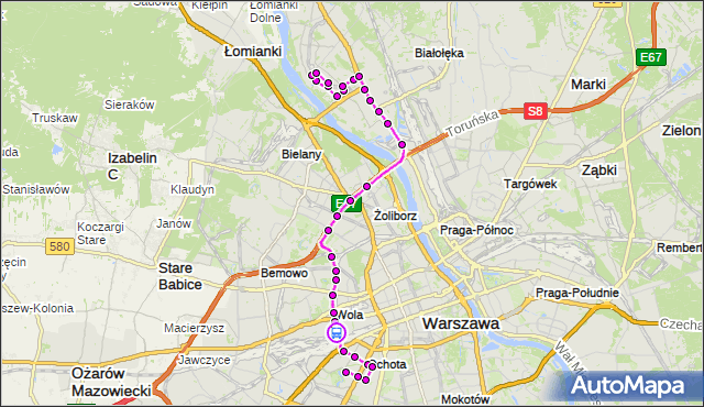Rozkład jazdy autobusu 186 na przystanku Parafialna 01. ZTM Warszawa na mapie Targeo