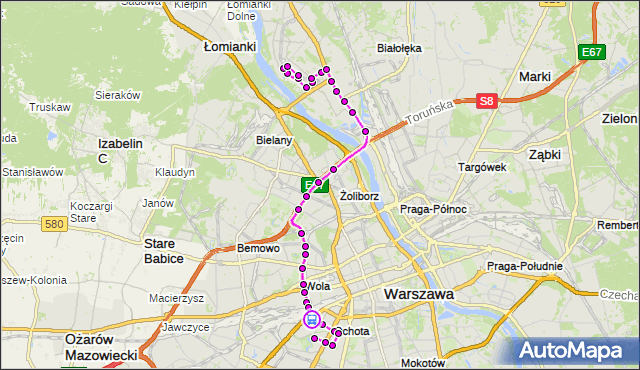 Rozkład jazdy autobusu 186 na przystanku rondo Zesłańców Syberyjskich 03. ZTM Warszawa na mapie Targeo