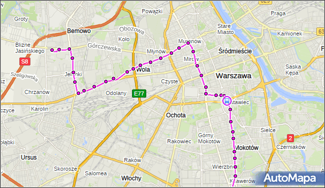 Rozkład jazdy tramwaju 10 na przystanku Trasa Łazienkowska 01. ZTM Warszawa na mapie Targeo