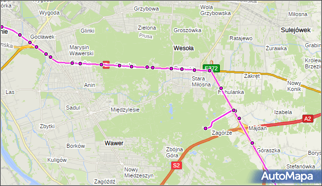 Rozkład jazdy autobusu 722 na przystanku Radiówek 01. ZTM Warszawa na mapie Targeo