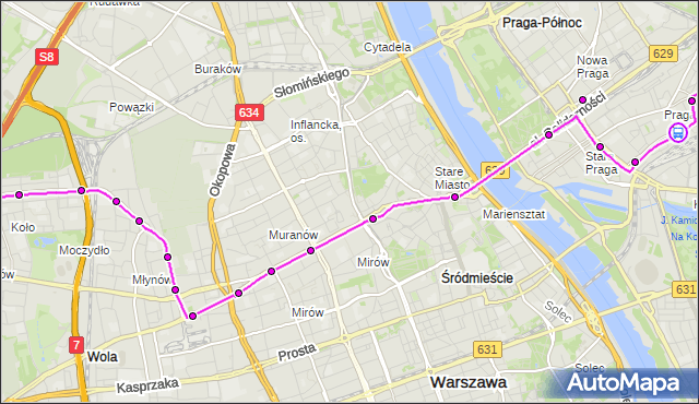Rozkład jazdy tramwaju 13 na przystanku Dw.Wschodni (Kijowska) 02. ZTM Warszawa na mapie Targeo