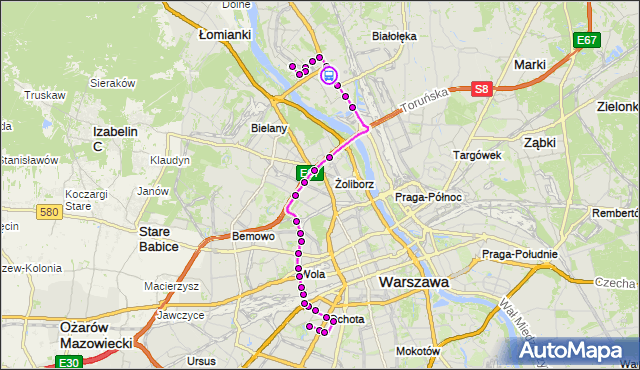 Rozkład jazdy autobusu 186 na przystanku Ekspresowa 02. ZTM Warszawa na mapie Targeo