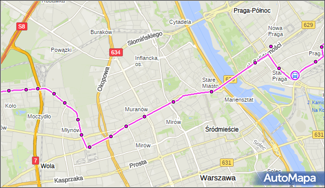 Rozkład jazdy tramwaju 13 na przystanku Kijowska 06. ZTM Warszawa na mapie Targeo