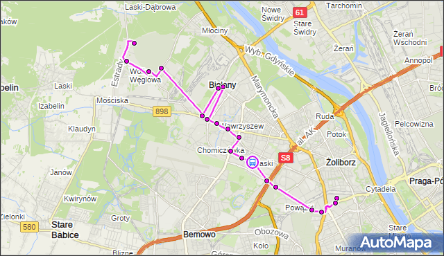 Rozkład jazdy autobusu 409 na przystanku Kochanowskiego 02. ZTM Warszawa na mapie Targeo