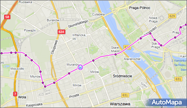Rozkład jazdy tramwaju 13 na przystanku Kino Femina 06. ZTM Warszawa na mapie Targeo