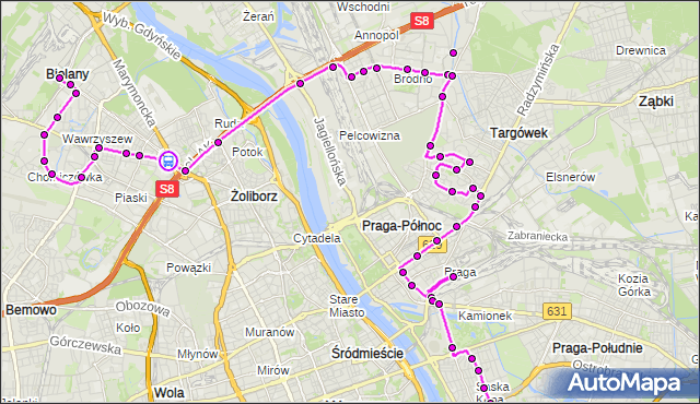 Rozkład jazdy autobusu N02 na przystanku Metro Słodowiec 03. ZTM Warszawa na mapie Targeo