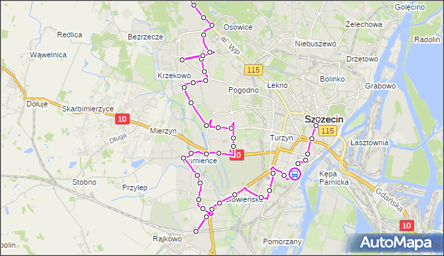 Rozkład jazdy autobusu 529 na przystanku Potulicka 11. ZDiTM Szczecin na mapie Targeo