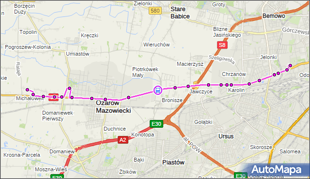 Rozkład jazdy autobusu 713 na przystanku Bronisze 02. ZTM Warszawa na mapie Targeo