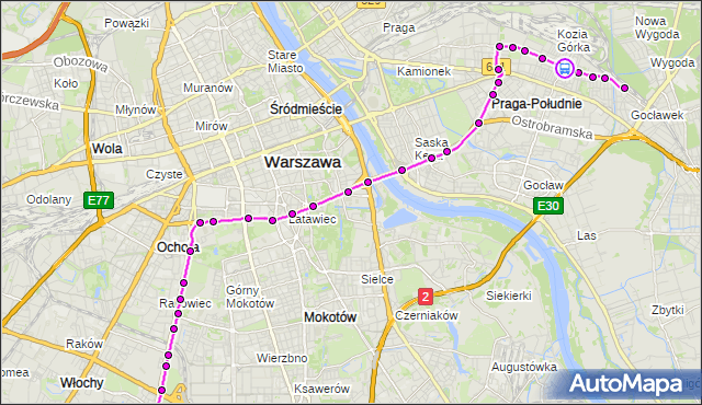 Rozkład jazdy autobusu 188 na przystanku Chłopickiego 04. ZTM Warszawa na mapie Targeo