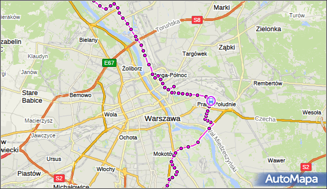 Rozkład jazdy autobusu N03 na przystanku Gdecka 02. ZTM Warszawa na mapie Targeo