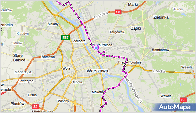 Rozkład jazdy autobusu N03 na przystanku Inżynierska 06. ZTM Warszawa na mapie Targeo