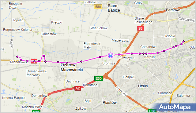 Rozkład jazdy autobusu 713 na przystanku Jawczyce 02. ZTM Warszawa na mapie Targeo