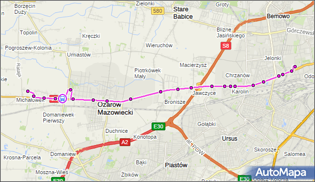 Rozkład jazdy autobusu 713 na przystanku Umiastowska 02. ZTM Warszawa na mapie Targeo