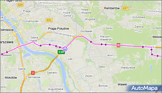 Rozkład jazdy autobusu 411 na przystanku Gocław 10. ZTM Warszawa na mapie Targeo