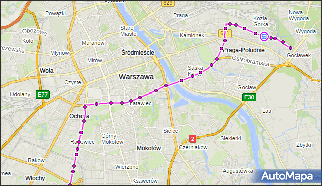 Rozkład jazdy autobusu 188 na przystanku Hetmańska 01. ZTM Warszawa na mapie Targeo