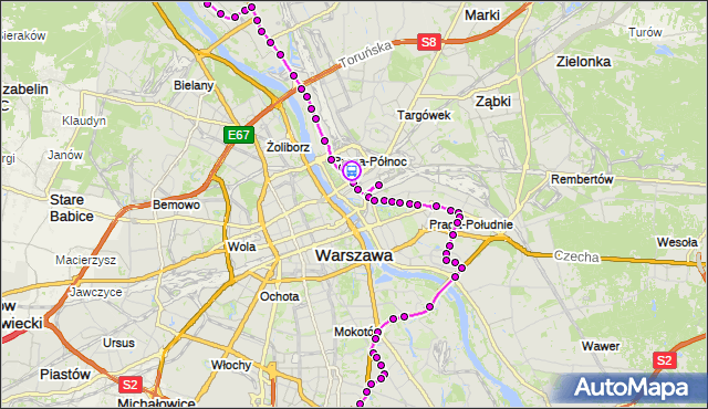 Rozkład jazdy autobusu N03 na przystanku Inżynierska 01. ZTM Warszawa na mapie Targeo