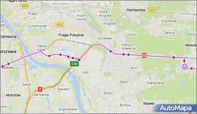 Rozkład jazdy autobusu 411 na przystanku Torfowa 02. ZTM Warszawa na mapie Targeo