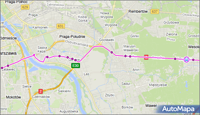 Rozkład jazdy autobusu 411 na przystanku 1.Praskiego Pułku 01. ZTM Warszawa na mapie Targeo