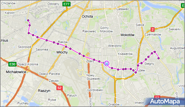 Rozkład jazdy autobusu 189 na przystanku Instytut Fizyki 01. ZTM Warszawa na mapie Targeo