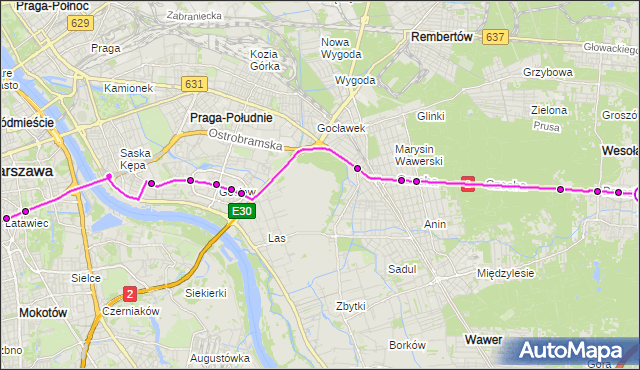 Rozkład jazdy autobusu 411 na przystanku Nizinna 01. ZTM Warszawa na mapie Targeo