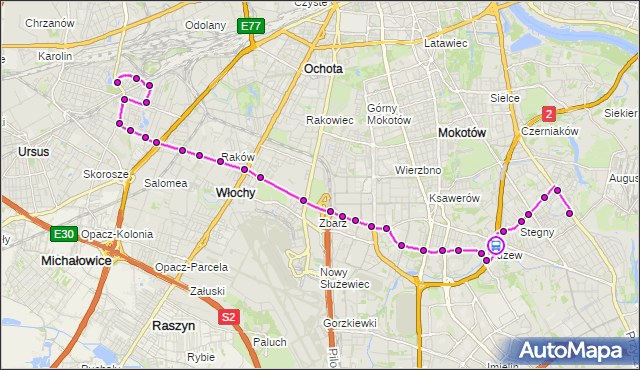 Rozkład jazdy autobusu 189 na przystanku Dolina Służewiecka 01. ZTM Warszawa na mapie Targeo