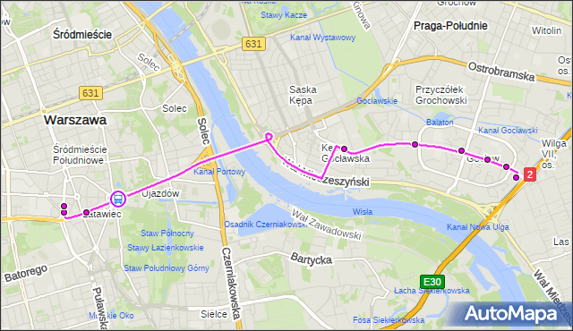 Rozkład jazdy autobusu 411 na przystanku pl.Na Rozdrożu 06. ZTM Warszawa na mapie Targeo