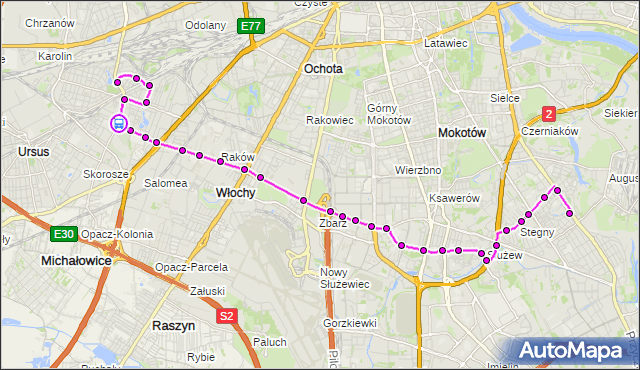 Rozkład jazdy autobusu 189 na przystanku Ryżowa 02. ZTM Warszawa na mapie Targeo