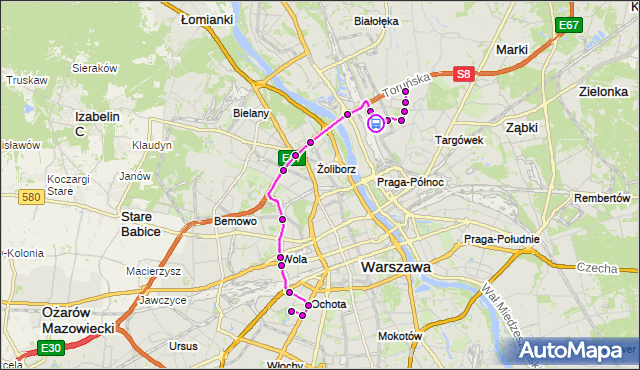 Rozkład jazdy autobusu 414 na przystanku Bartnicza 02. ZTM Warszawa na mapie Targeo