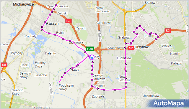 Rozkład jazdy autobusu 715 na przystanku Baletowa 01. ZTM Warszawa na mapie Targeo