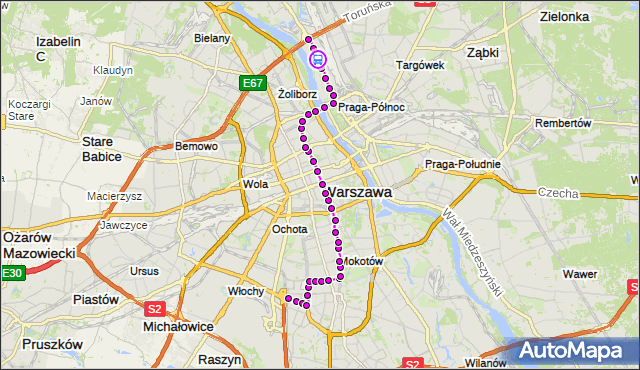 Rozkład jazdy tramwaju 18 na przystanku Budzińskiej-Tylickiej 04. ZTM Warszawa na mapie Targeo