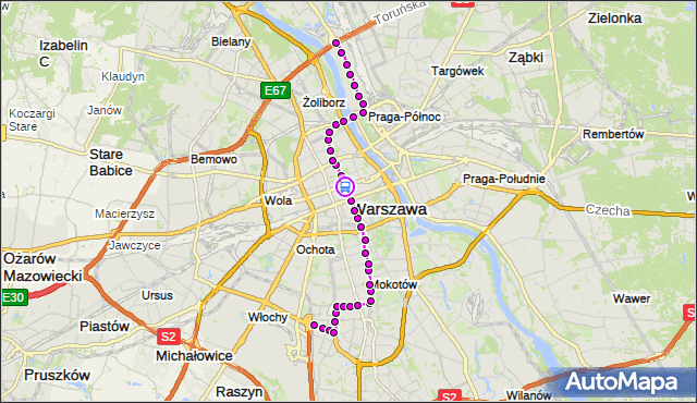 Rozkład jazdy tramwaju 18 na przystanku Metro Świętokrzyska 06. ZTM Warszawa na mapie Targeo