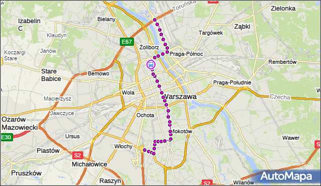 Rozkład jazdy tramwaju 18 na przystanku Muranowska 08. ZTM Warszawa na mapie Targeo