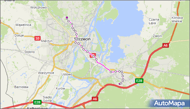 Mapa Polski Targeo, Autobus 532 - trasa Osiedle Bukowe - Osiedle Arkońskie. ZDiTM Szczecin na mapie Targeo