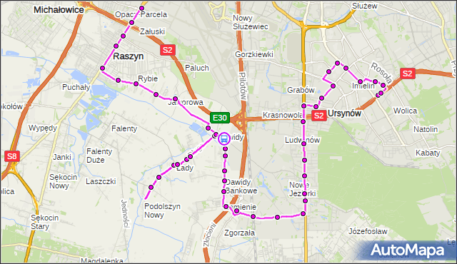 Rozkład jazdy autobusu 715 na przystanku Baletowa 02. ZTM Warszawa na mapie Targeo