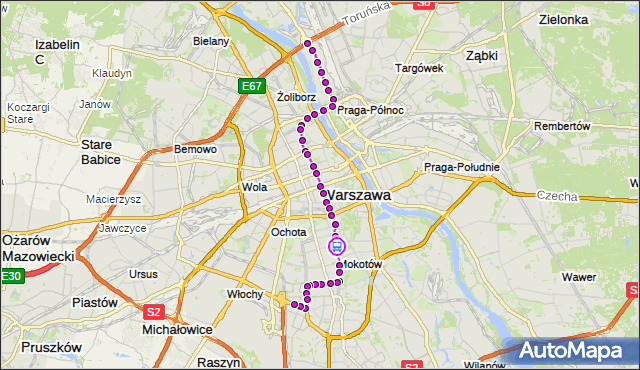 Rozkład jazdy tramwaju 18 na przystanku Dworkowa 05. ZTM Warszawa na mapie Targeo