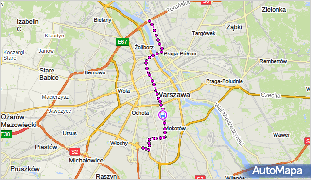 Rozkład jazdy tramwaju 18 na przystanku Rakowiecka 05. ZTM Warszawa na mapie Targeo