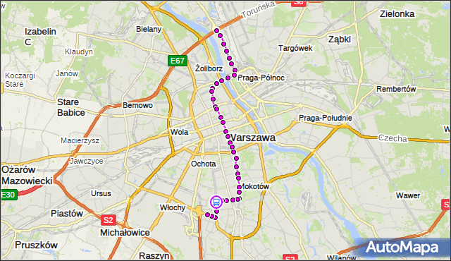 Rozkład jazdy tramwaju 18 na przystanku Woronicza 03. ZTM Warszawa na mapie Targeo