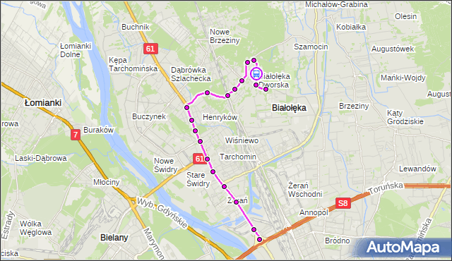 Rozkład jazdy autobusu 152 na przystanku Ambaras 01. ZTM Warszawa na mapie Targeo